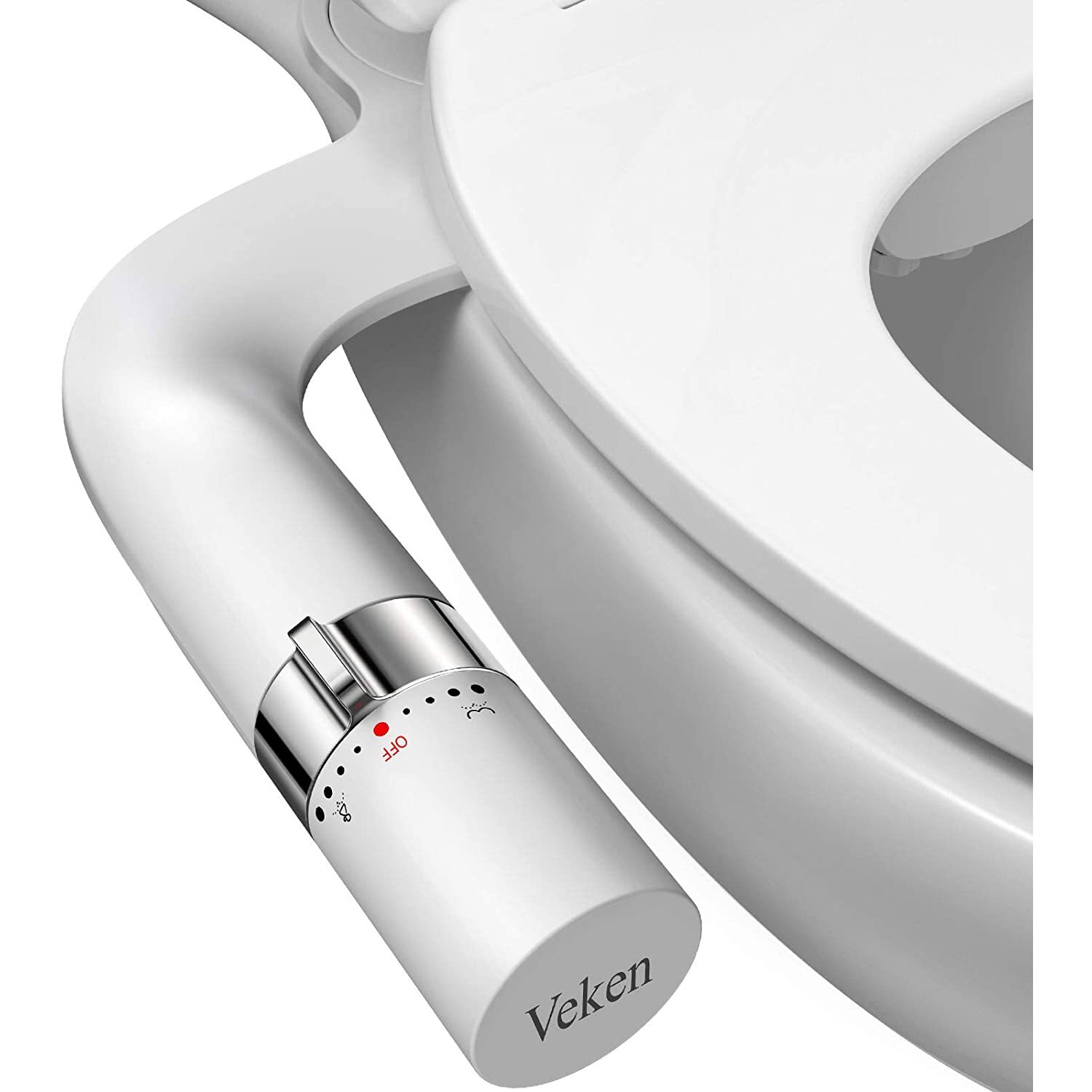 Veken Ultra-Slim Bidet, Non-Electric Dual Nozzle (Posterior/Feminine Wash) Fresh Water Sprayer Bidet, Adjustable Water Pressure Bidet Seat Attachment
